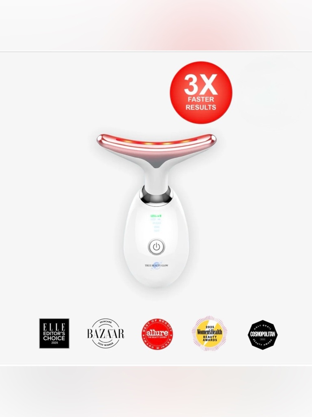 True Glow Beauty LED Red-Light Facial Sculpting Device - White